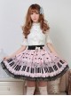 Sweet Pink Piano Keyboard Prints Lolita Pleated Skirt