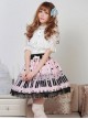 Sweet Pink Piano Keyboard Prints Lolita Pleated Skirt