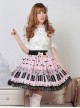 Sweet Pink Piano Keyboard Prints Lolita Pleated Skirt