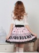 Sweet Pink Piano Keyboard Prints Lolita Pleated Skirt