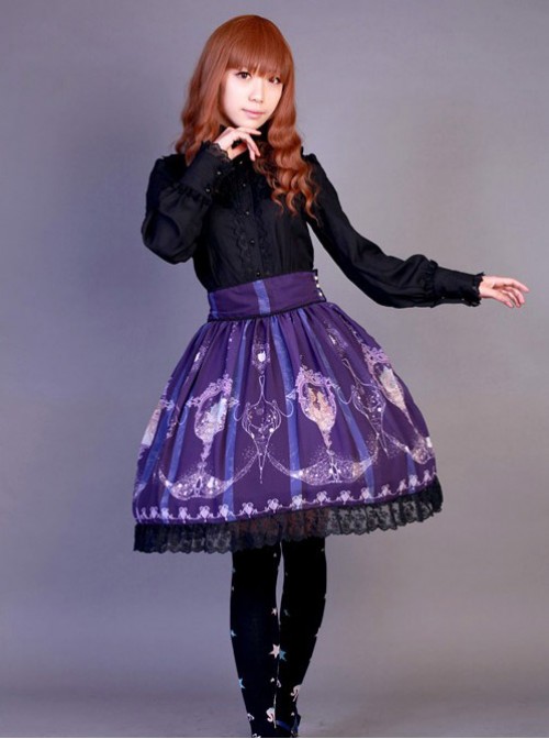 Neverland Lolita,La Pucelle and Pigeon,High Waist Lolita Skirt