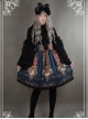 Neverland Lolita Ode to Rococo Black Lolita Skirt