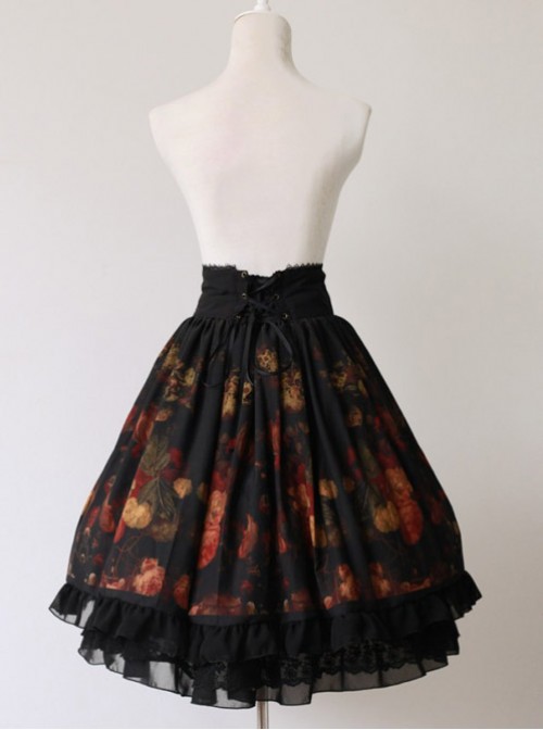 Neverland Lolita,The Maiden in the Garden, High Waist Fishbone Lolita Skirt