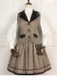 Miss Point Vintage School Stripes Lolita Vest and Skirt Set