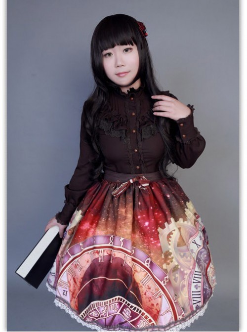 Neverland Lolita Prague Astronomical Clock Series Normal Waist Lolita Skirt