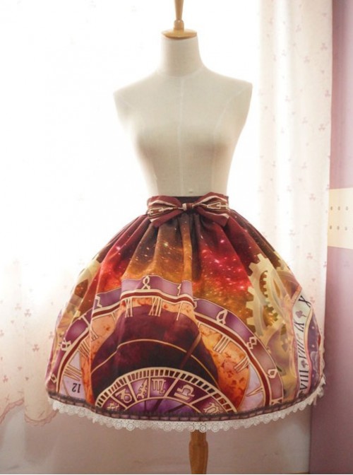 Neverland Lolita Prague Astronomical Clock Series Normal Waist Lolita Skirt