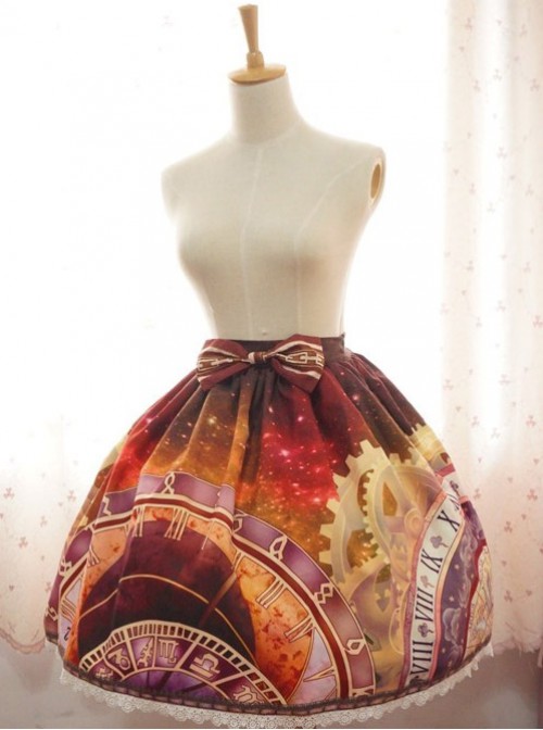 Neverland Lolita Prague Astronomical Clock Series Normal Waist Lolita Skirt