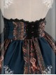 Dark Blue Vintage High Waist Lace Printed Lolita Skirt