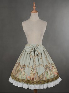 Light Green Custom Size Available  Bowknot At Front Lolita Skirt