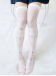 Japanese Sweet Milky White Printing Lolita Knee Stockings