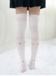 Japanese Sweet Milky White Printing Lolita Knee Stockings
