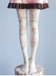 Mori Girl Milky White Rose Printing Pantyhose Student Socks