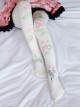 Mori Girl Milky White Rose Printing Pantyhose Student Socks