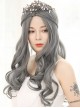 Lolita Wig Female Granny Grey Long Curly Hair Big Wave Set