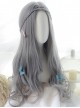 Lolita Wig Female Granny Grey Long Curly Hair Big Wave Set