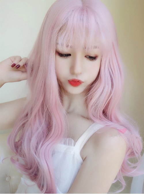Pink Gradient Lolita Lovely Long Curly Hair Wig