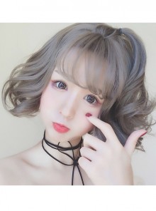 Lolita Grey Soft Sister Short Egg Roll Wig