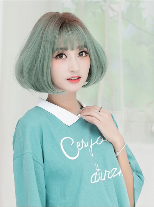 Korean Fashion Air Bangs Natural Fluffy Sweet Cute Wig