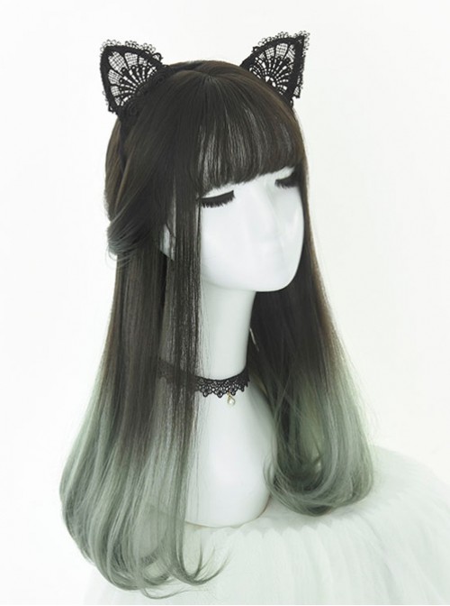 Inner Buckle Gradient Color Long Wig Wavy Bouncy