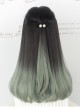 Inner Buckle Gradient Color Long Wig Wavy Bouncy