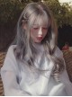 Harajuku Long Curly Hair Smoke Grey Air Bangs Wig Female