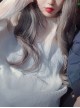 Harajuku Long Curly Hair Smoke Grey Air Bangs Wig Female