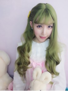 Harajuku Lolita Dark Green Wig Female Long Curls Lovely Nature