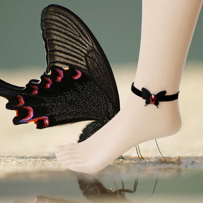 Gothic Black Bowknot Lady Lolita Ankle Belt