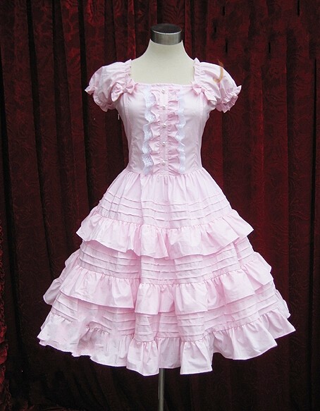 Pink Short Sleeves Ruffle Sweet Lolita Dress