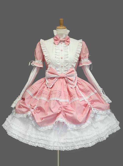 Pink And White Cute Bows Sweet Lolita Dress