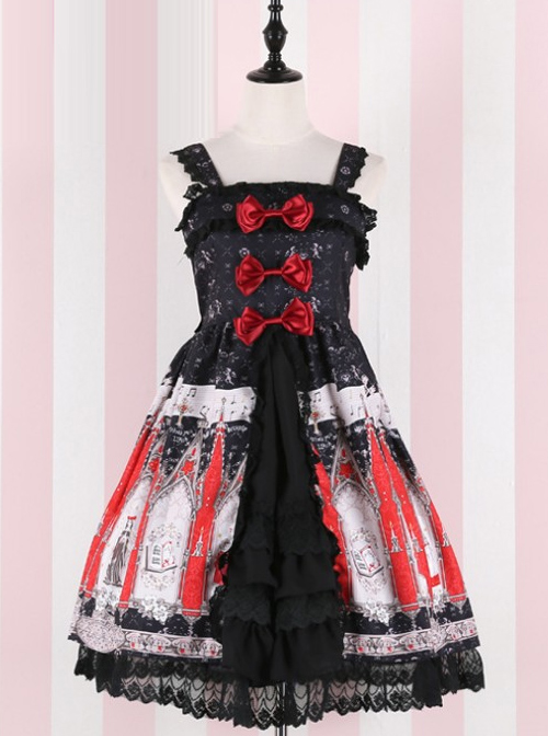 The Traveler's Hymn Series Middle-waisted Bowknot Sweet Lolita Sling Dress