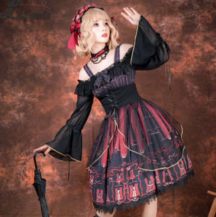 Red and black Lolita dress