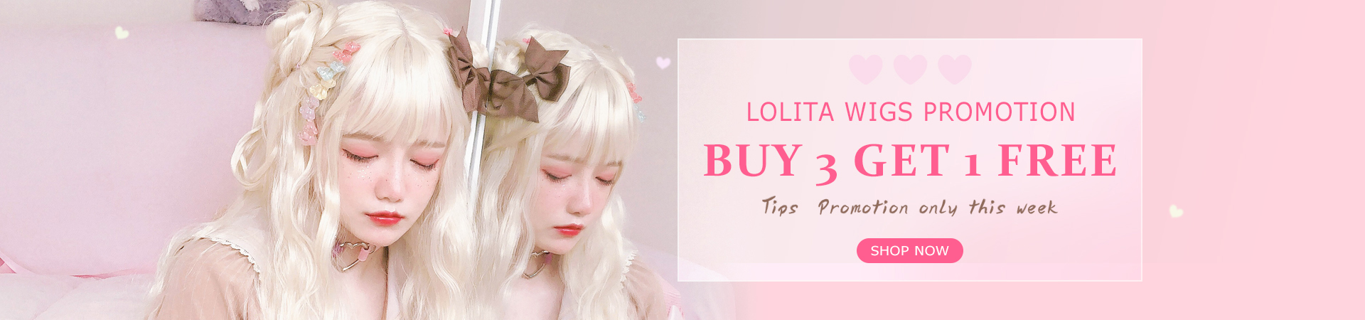 Lolita Wigs Buy 3 Get 1 Free