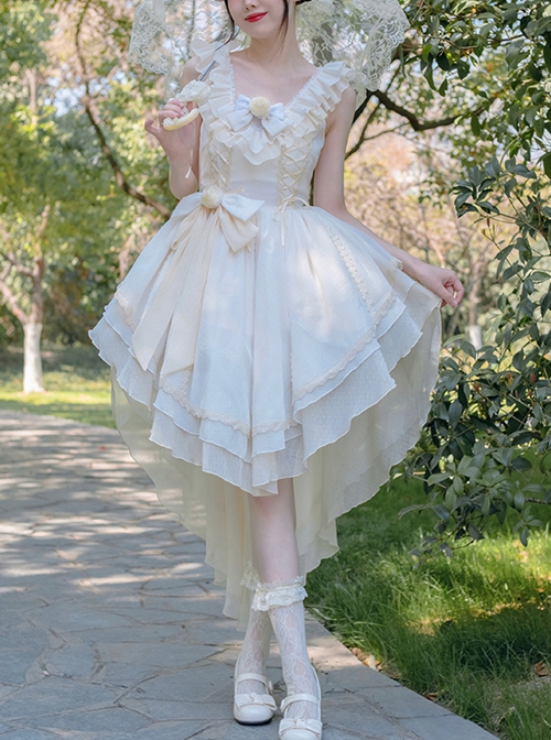Multi-Color Backlight Memoirs Elegant Slim Bowknot Sleeveless Ruffle Classic Lolita Dress main image 1