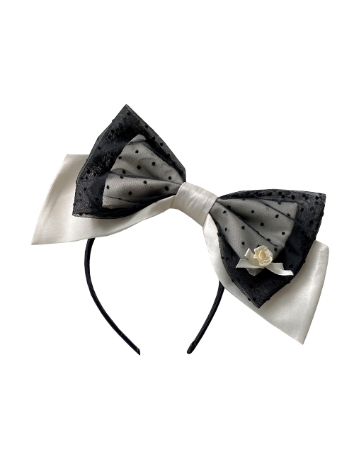Boucle Babe Headband in White and Black main image 1