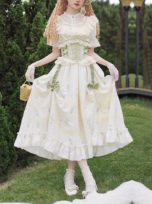 Dark Green Noble Retro Elegant Country Poetry Classic Lolita Dress main image 1