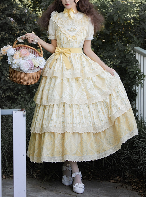 Sunny Flower Series Bright Yellow Summer Classic Lolita