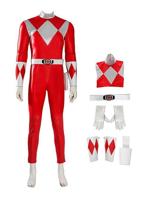 Red Ranger Body Mighty Morphin Power Rangers Halloween Cosplay Tyrannosaurus Red Ranger ...
