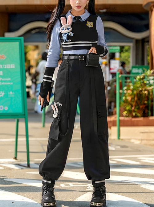 Zootopia Rabbit Officer Uniform Judy Blue Fall Winter Leisure Kawaii ...