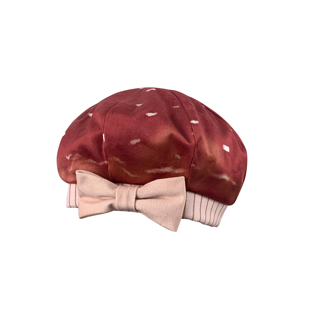 Little Raccoon Series Autumn Winter Sweet Lolita Red Little Mushroom Bowknot Hat