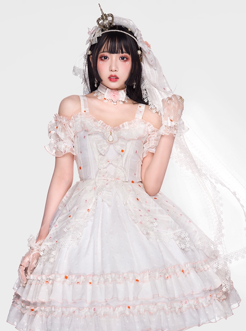 Sweet Lolita Bucharest Series JSK Rhinestones Lace Butterfly