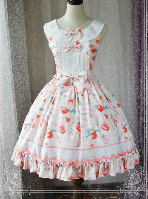Magic Tea Party Kitty And Orange Sauce Series Classic Lolita Sleeveless Dress Version 1