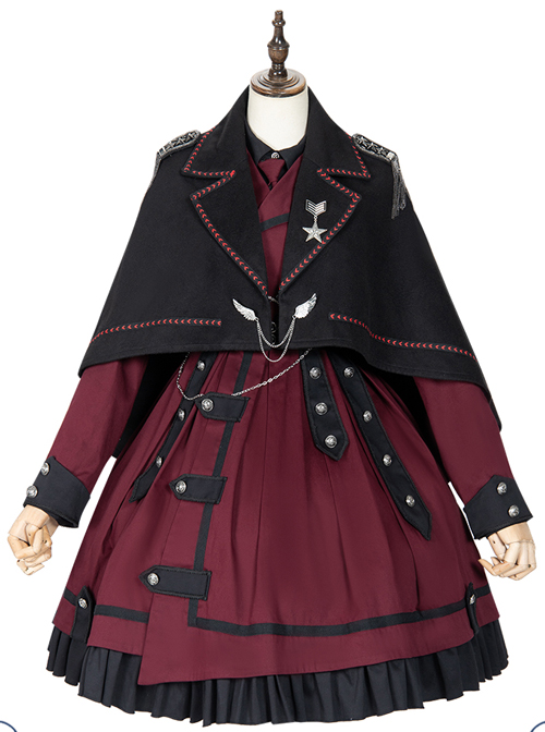 The Battle Of The Jedi Series Military Style Lolita Autumn Winter Black Cloak