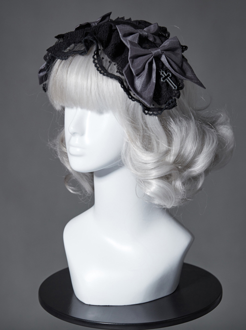 The Broken Doll Series Special Design Bowknot Crow Cyan Lolita Head Band