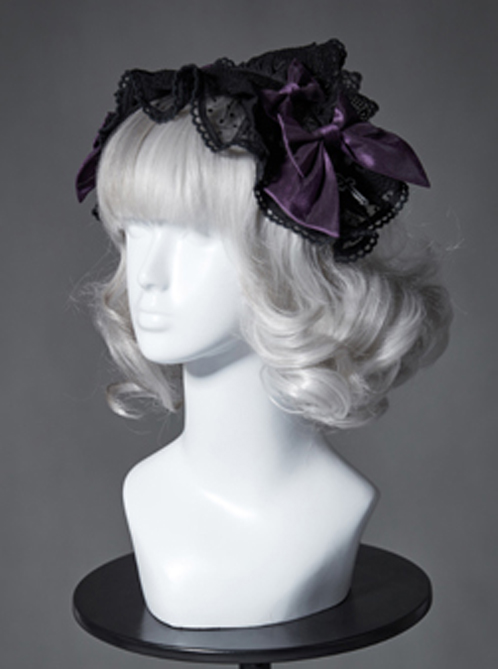The Broken Doll Series Special Design Bowknot Dark Purple Lolita Head Band