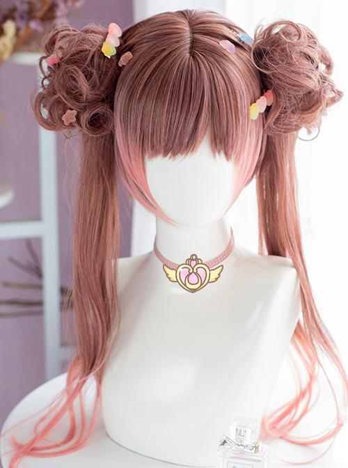 brown and pink wig