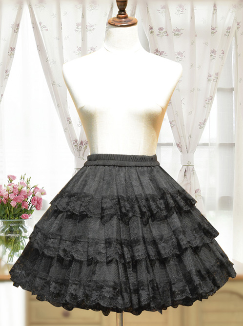 Cotton Black Lining Voile Lolita Skirt