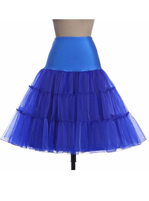 A-line Petticoat Retro Blue Voile Lolita Skirt