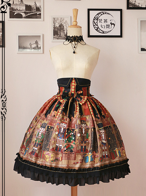 Walnut Soldier's Wonderful Journey High Waist Lolita Skirt