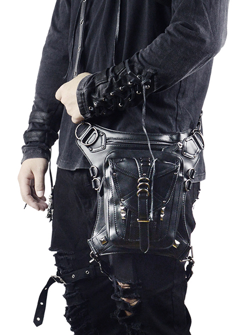 Steam Punk Retro Unisex Black Inclined Shoulder Bag